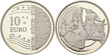 Бельгия 10 евро 2004 Расширение Европейского Союза KM 234 серебро PROOF 1066-8-42