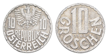 Австрия 10 грошей 1968 KM 2878 алюминий 4160-933