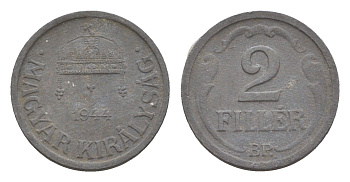 Венгрия 2 филлера 1944 BP KM 519 цинк 4658-358