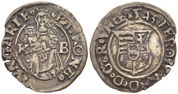 Венгрия 1 денар 1543 KB, Фердинанд I (1526-1564), мадонна с младенцем серебро EH 745a серебро    559-134 4532-1235