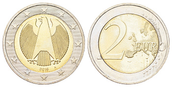 Германия 2 евро 2016 A KM 258 биметалл UNC 4695-845