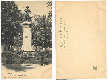ИСПАНИЯ СЕВИЛЬЯ СТАТУЯ ВЕЛАСКЕСА до 1917 153-6-12