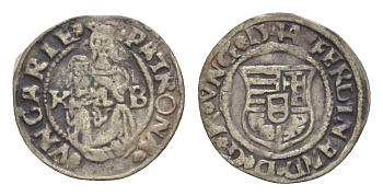 Венгрия 1 денар 1544 KB, Фердинанд I (1526-1564), мадонна с младенцем серебро EH 745a серебро 66-344