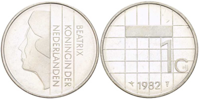 Нидерланды 1 гульден 1982 Беатрикс (1980-2013) KM 205 никель 213-935