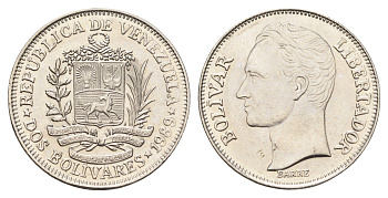 Венесуэла 2 боливара 1989 Симон Боливар Y 43a сталь плакированная никелем UNC 4666-1234
