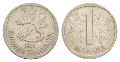 Финляндия 1 марка 1971 KM 49a медно-никель 4648-533