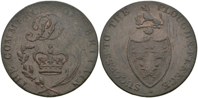 Великобритания, Стаффордшир 1/2 пенни 1797 Стаффорд, токены Кондера Dalton & Hamer 20 медь 1529-932