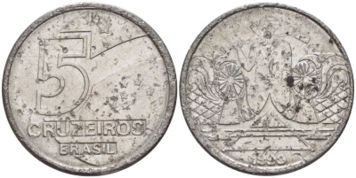 Бразилия 5 крузейро 1990 фермер KM 618.1 нержавеющая сталь 3851-942