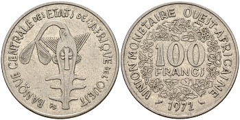 Западная Африка (BCEAO) 100 франков 2002 KM 4 никель 4597-521