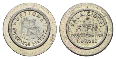Италия, Пескьера жетон для равлечений Sale Giochi диаметр 24 мм, вес 5,4 гр нержавеющая сталь 4670-752