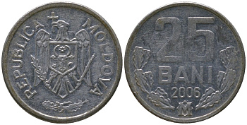 Молдавия 25 бани 2006 KM 3 алюминий 4549-1019