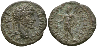 Римская Империя, Провинция Нижняя Мезия, Никополь-на-Истре AE 193 - 211 Септимий Север, бюст императора / Гермес ( R ) Varbanov 2361 бронза 1100-7-65