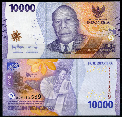 Индонезия 10000 рупий 2022/2023 Франс Каисиепо, танцовщица Тари Пакарена Pick 165 b  бумага  UNC (пресс) 7200-20-3