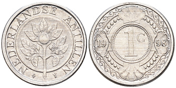 Нидерландские Антилы 1 цент 1998 Беатрикс (1980-2013) KM 32 алюминий 4169-313