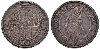 Хальберштадт (Halberstadt) 1 талер 1526 Альбрехт V Бранденбургский Dav. 9207 серебро 10-002-24