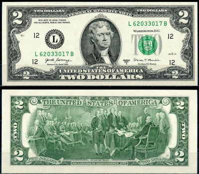 США 2 доллара 2017 Pick W545 бумага UNC (пресс) 7376-8-3-1