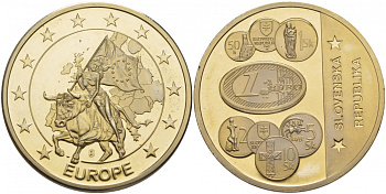 ЕВРОПА МЕДАЛЬ ND МОНЕТЫ СЛОВАКИИ медно-никель UNC 4537-632