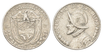 Панама 1/10 бальбоа 1930 KM 10.1 серебро 4625-153