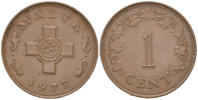 Мальта 1 цент 1977 KM 8 бронза 183-1145