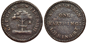 Великобритания 1 фартинг ND Шотландия - Ланаркшир - Глазко. Пусть процветает Глазко медь 441-934