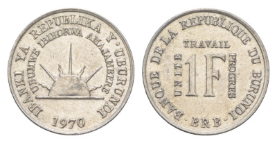 Бурунди 1 франк 1970 KM 18 алюминий UNC 1521-1614