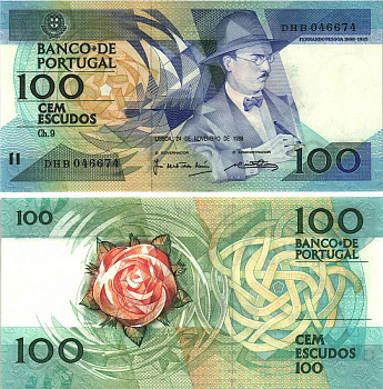 Португалия 100 эскудо 1988 Pick 179f бумага UNC (ПРЕСС) 8606-32-3-2