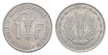 Западная Африка (BCEAO) 1 франк 1975 KM 3.1 алюминий 4646-621
