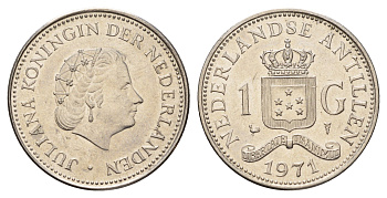 Нидерландские Антильские острова (Нидерландские Антилы) 1 гульден 1971 Юлиана (1948-1980) KM 12 никель 4671-1135