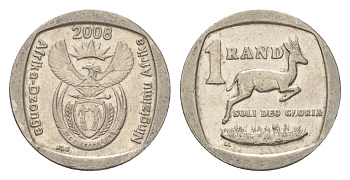 ЮАР 1 ранд 2008 KM 444 медь плакированная никелем 4627-513