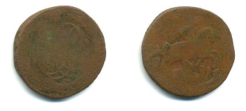 РОССИЯ 1 КОПЕЙКА 1759 медь 61-533