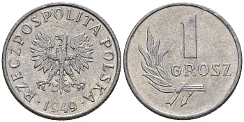 Польша 1 грош 1949 KM 39 алюминий 4189-458
