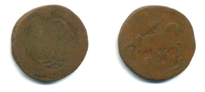 РОССИЯ 1 КОПЕЙКА 1759 медь 61-533