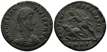 Римская Империя центенионалий 351 - 354 Констанций II FEL TEMP REPARATIO Кизик Good Very fine RIC 108 бронза 1073-6-42