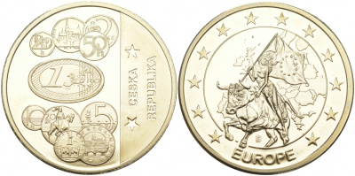 ЕВРОПА МЕДАЛЬ XXI ВЕК МОНЕТЫ ЧЕШСКОЙ РЕСПУБЛИКИ медно-никель PROOF 02-035-25