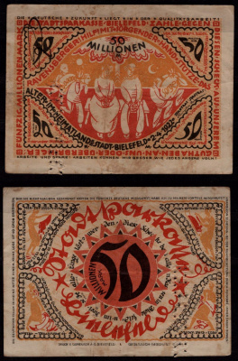 Германия, Билефельд 50000000 марок 1922 бумага 6289-56-2-2