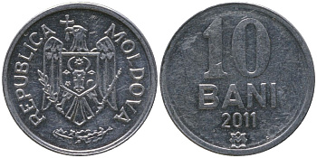 Молдавия 10 бани 2011 KM 7 алюминий 4549-828