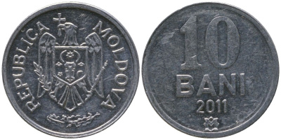 Молдавия 10 бани 2011 KM 7 алюминий 4549-828