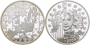 Франция 1 1/2 евро 2004 расширение Евросоюза KM 1391 серебро PROOF 01-168-33