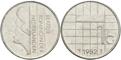 Нидерланды 1 гульден 1982 Беатрикс (1980-2013) KM 205 никель 94-717