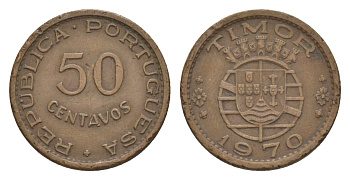 Португальский Тимор 50 сентаво 1970 KM 18 бронза 4630-1143