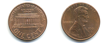 США 1 ЦЕНТ 2001 D ЛИНКОЛЬН KM 201b цинк плакированный медью 86-435