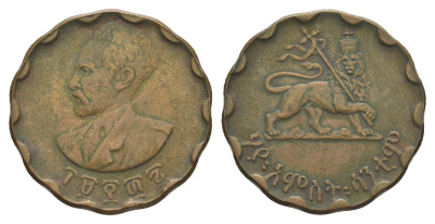 Эфиопия 25 сантимов 1944 EE 1936, Хайле Селассие I (1941-1974) KM 36 медь 4544-1243