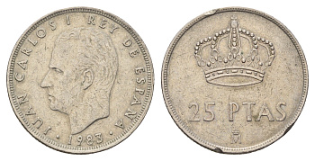 Испания 25 песет 1983 Хуан Карлос I (1975-2014) KM 824 медно-никель 4707-421