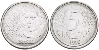 БРАЗИЛИЯ 5 СЕНТАВО 1995 KM 632 нержавеющая сталь 217-922