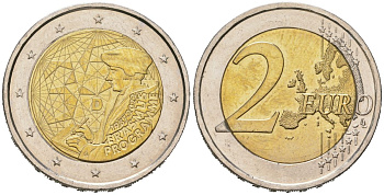 Испания 2 евро 2022 35 лет программе Эразмус KM 1553 биметалл aUNC 3334-251