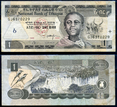 Эфиопия 1 быр ED 1998 AD 2006 Pick 46 d бумага 8592-3-1-2