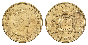 Ямайка 1/2 пенни 1965 KM 38 никель латунь UNC 4640-1261