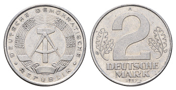 ГДР 2 марки 1957 A KM 14 алюминий 3856-632