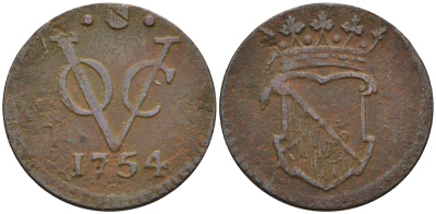 Нидерланды, Утрехт 1/2 дуит 1754   медь 4115-229