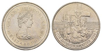 Канада 1 доллар 1984 Жак Картье KM 141 никель UNC 4185-1035